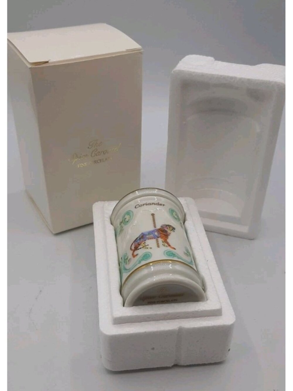 VTG Lenox Fine Porcelain Spice Rack Carousel Replacement Coriander Jar Lid Boxed